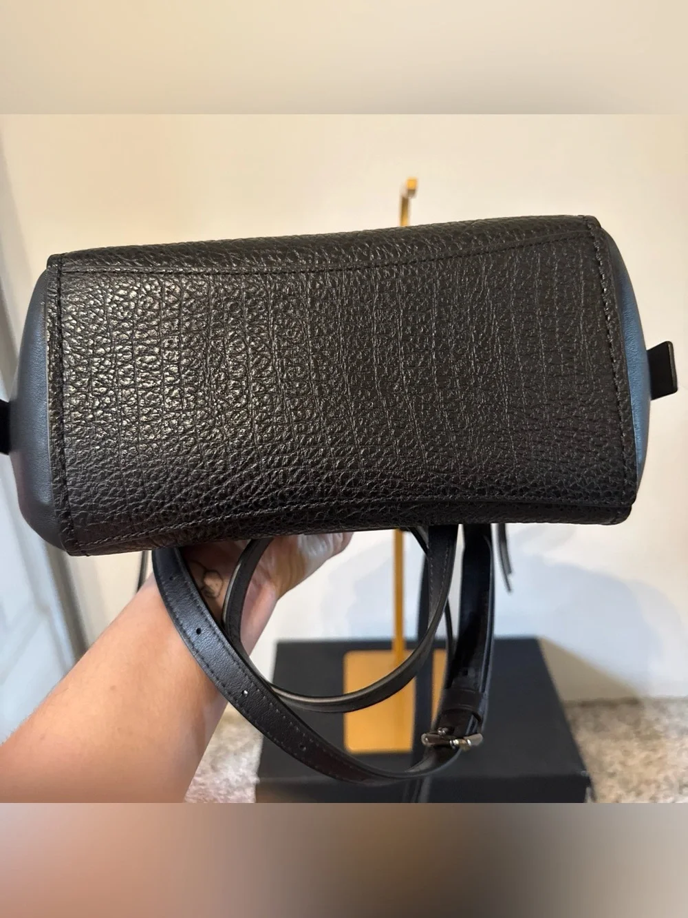 Coach Black Leather Turnlock Satchel with Top Handle